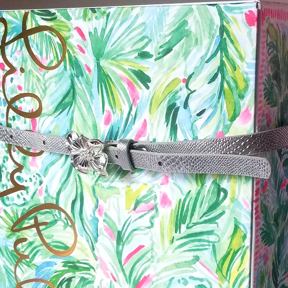 Lilly Pulitzer Silver Belt Sz XS/S